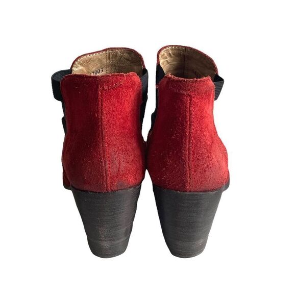 FLY LONDON Suede Ankle Boots Heel Red 37 - Picture 6 of 10